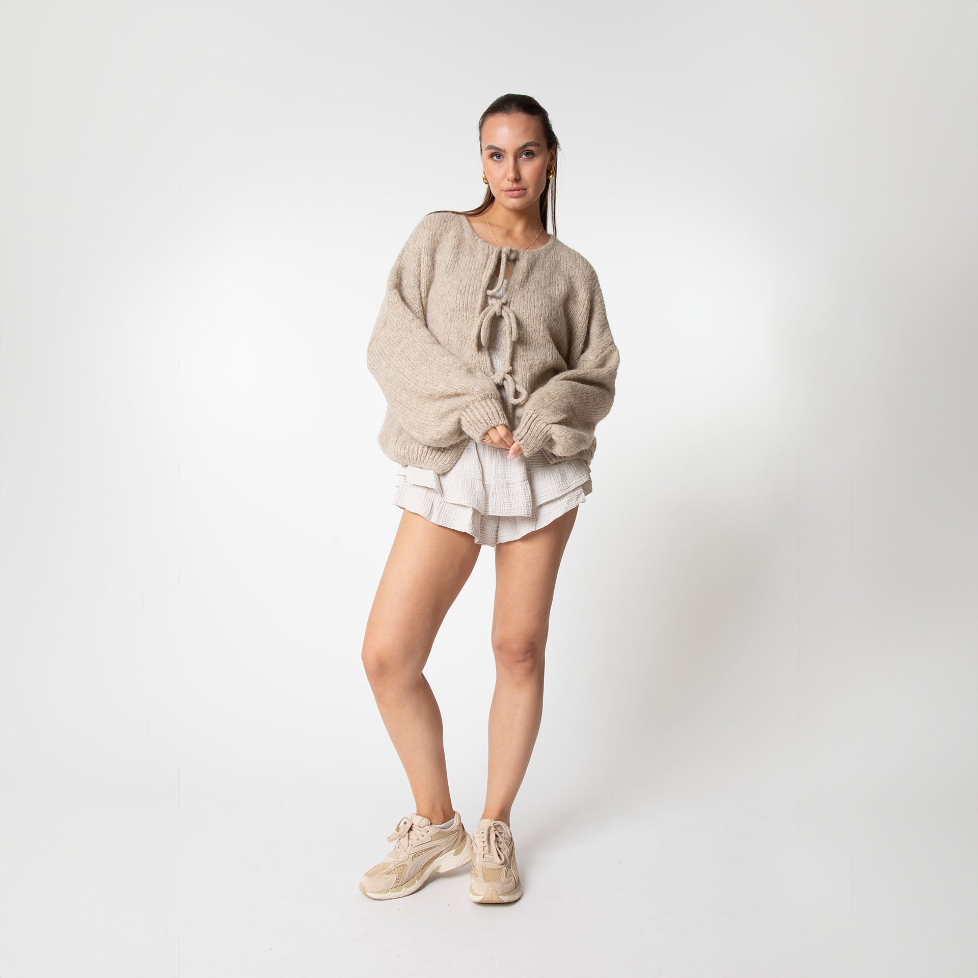 Livia™️ - Oversized cardigan med knutdetaljer