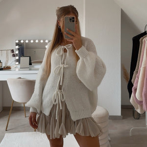 Livia™️ - Oversized cardigan med knutdetaljer