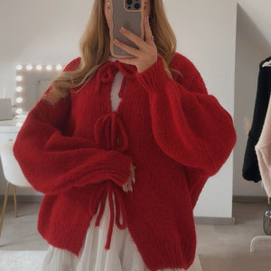 Livia™️ - Oversized cardigan med knutdetaljer